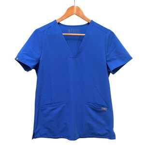 FIGS Scrub Top Women SM Royal Blue Technical‎ Collection Medical Nursing Dental